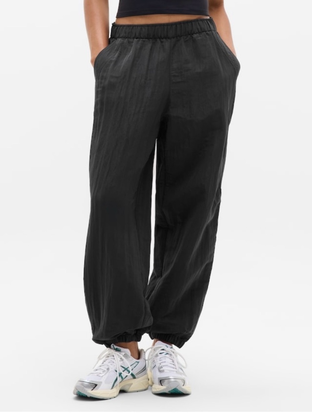 Athleta Black Elastic-Waist Jogger Pants